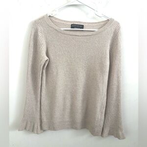 Banana Republic Sweater Wool Cashmere S Bell Sleeve Cream Quiet Luxury Parisian